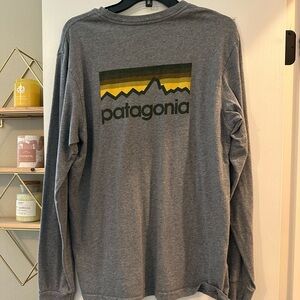Patagonia Gray and Yellow Long Sleeve Tee